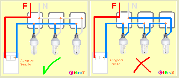 diagrama de conexion de lamparas en paralelo