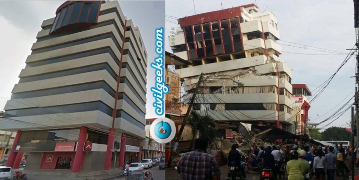 estructuras antes y después del sismo en la zona cero de Ecuador 1