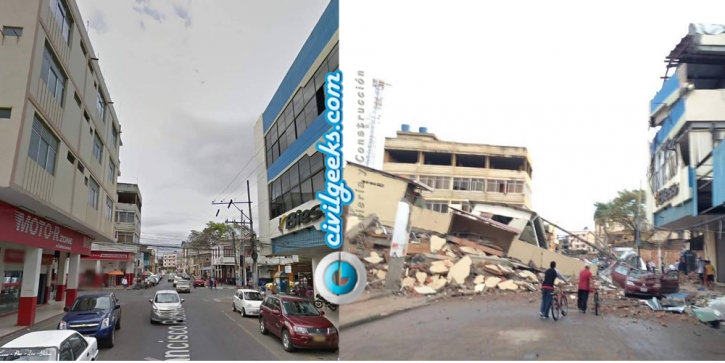 estructuras antes y después del sismo en la zona cero de Ecuador 3